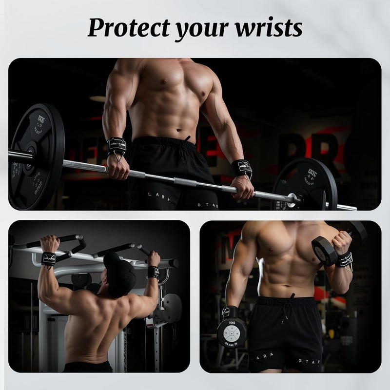 MOST GRIP Wrist Cuffs with D-Ring, Wrist Wraps for Weightlifting with Neoprene Padding, Wrist Straps for Cable Machines - Image 4